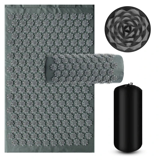 Acupressure Yoga Mat & Kuznetsov's Applicator Cushion – Sensi Massage Body Needles with Spikes