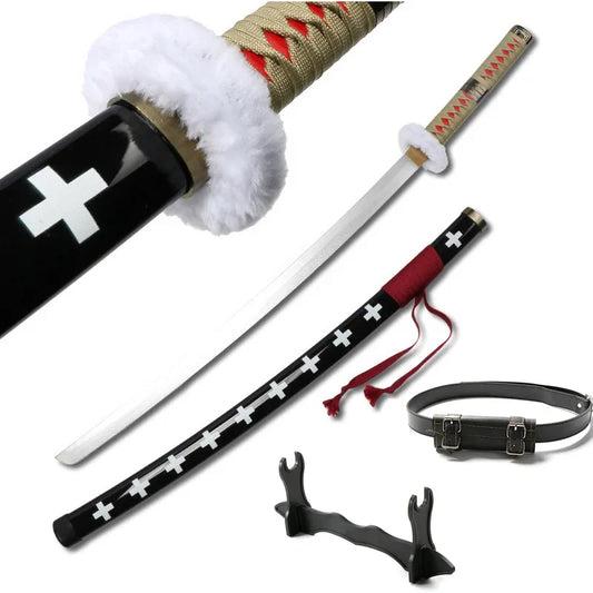 104cm Roronoa Zoro Katana β Japanese Anime Cosplay Weapon Prop with Bamboo Blade, Belt & Sword Holder