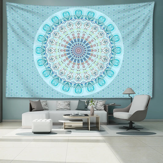 Striped Mandala Tapestry – Abstract Psychedelic Witchcraft Bohemian Wall Hanging