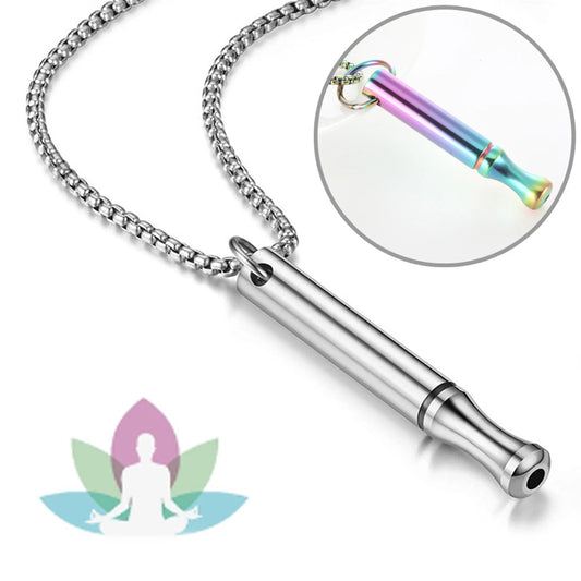 Stainless Steel Mindfulness Breathing Necklace – Anxiety & Stress Relief Pendant for Women & Men