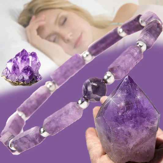 Natural Amethyst Slimming Bracelet – Energy Healing Yoga Jewelry for Women