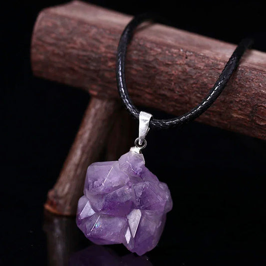 Natural Crystal Rough Amethyst Pendant