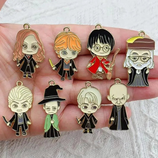 10PCS Alloy Dripping Magic School Charms