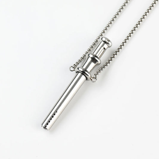 Anxiety Relief Breathing Necklace – Stainless Steel Meditation Pendant for Stress & Mindfulness