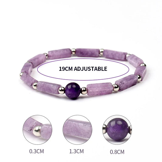 Natural Amethyst Slimming Bracelet – Energy Healing & Body-Purifying Yoga Jewelry for Women