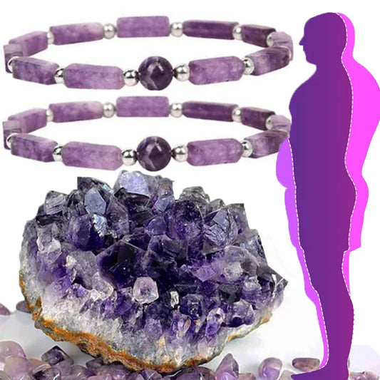 Natural Amethyst Slimming Bracelet – Energy Healing Yoga Jewelry for Women