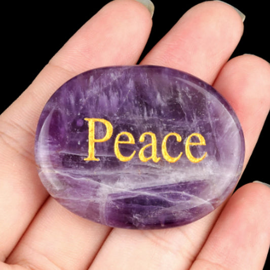 35x45mm Oval Thumb Worry Stone – Natural Quartz Healing Crystal for Chakra & Stress Relief