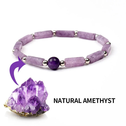Natural Amethyst Slimming Bracelet – Energy Healing & Body-Purifying Yoga Jewelry for Women