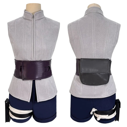 HOLOUN Anime Hyuga Hinata Cosplay Costume – Wig, Top, Shorts & Waist Bag for Christmas Gift