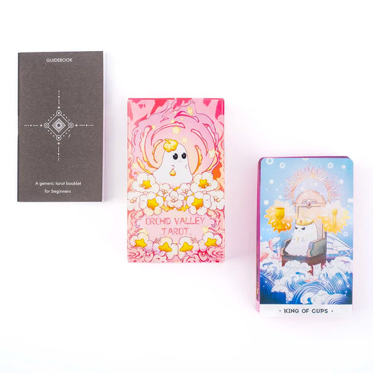Orchid Valley Tarot – 80-Card Cartoon Deck with Guidebook for Spiritual Guidance & Moonlit Insights (10.3 × 6 cm)