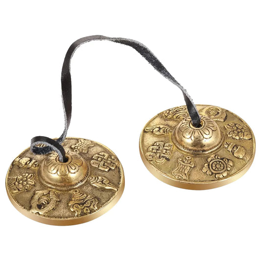 Tibetan Tingsha Cymbals – 2pcs Meditation Sanskrit Brass Chime Bells for Spiritual Healing
