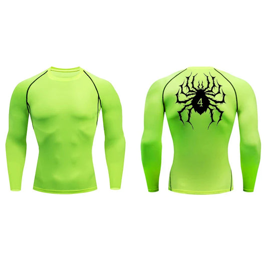 Spider Print Compression Shirts for Men