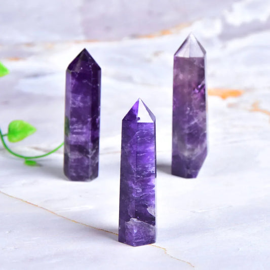 1PC Natural Amethyst Point – Polished Crystal Quartz for Healing & Home Decor (50–80mm)