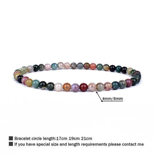 4mm 6mm Mini Energy Charm Bracelet Natural Stone Beads Yoga Healing Bracelet Jewelry for Women Men Best Friend Gift