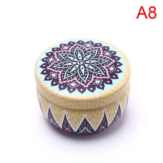 Handmade Scented Candle with Empty Tin Box & Flowers
