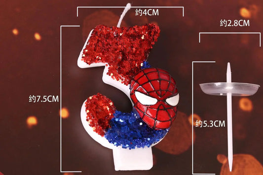 Spider-Man Red Glow Number Candles