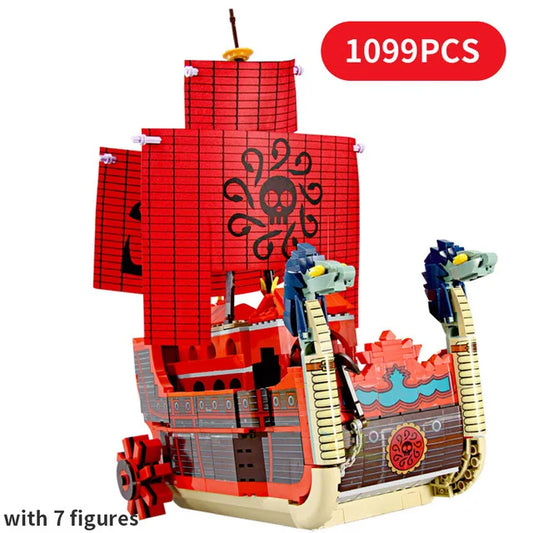 2022 New Anime One Piece Going Merry &amp; Thousand Sunny Model Building Blocks Kit