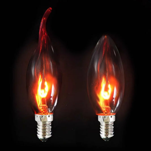 Simulation Flickering LED Flame Bulb – E12 Base C18 Imitation Flame Light for Buddha Altar & Decorative Use