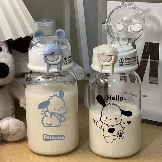 600ML Kawaii Sanrio Transparent Straw Cup