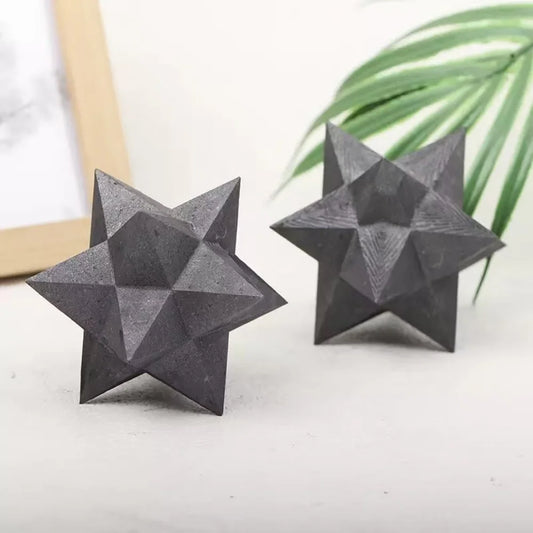 Natural Stone Shungite Merkaba Mineral Quartz – Divination & Healing Crystal for Spiritual Room Decoration