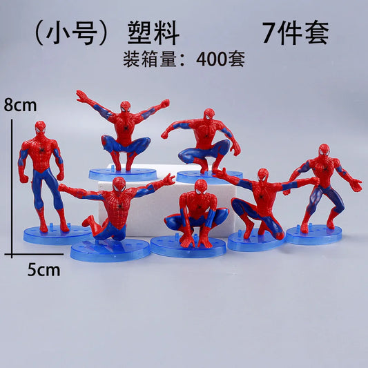 7PCS Disney Cartoon Spider-Man Plastic Model Set