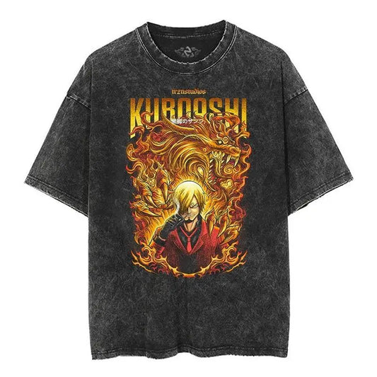 2025 ONE PIECE Nika Form Luffy Oversized Vintage Washed T-Shirt