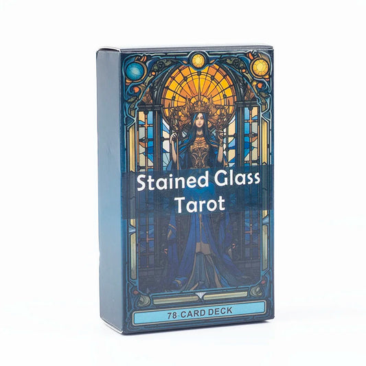 Stained Glass Tarot – 78-Card Deck for Divination & Family Entertainment (10.3 × 6 cm)