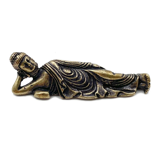 Solid Pure Brass Buddha Figurines – Antique Guanyin & Sleeping Buddha Ornaments for Home & Desk Decor