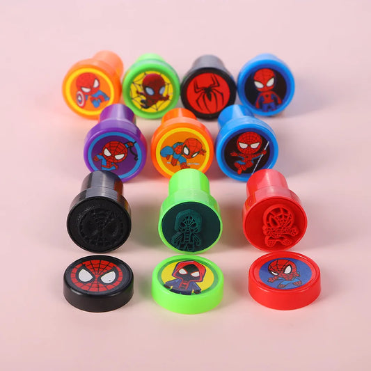 12pcs Spider-Man Stamps for Kids