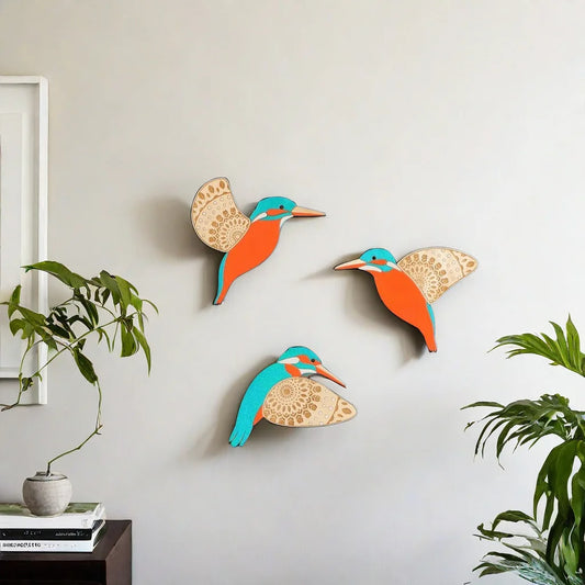 3Pcs Wooden Black Bird Wall Decor – Vintage Gothic Wall Art for Indoor & Outdoor Spaces