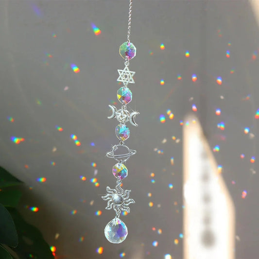 Crystal Wind Chime Rainbow Maker – Dream Catcher Pendant for Home & Garden Decor