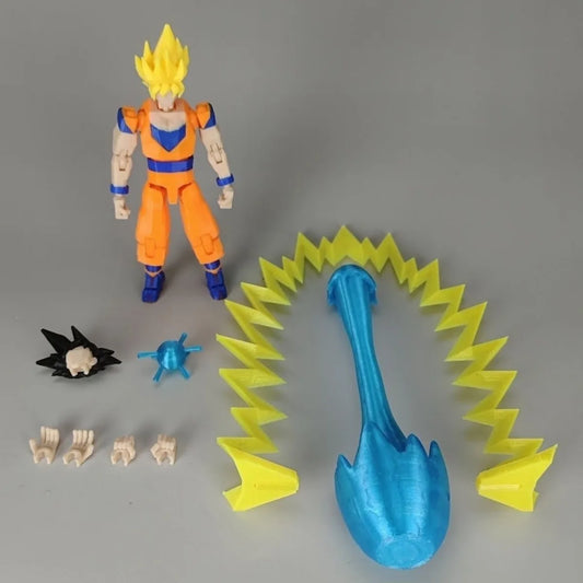 3D Printed Goku Saiyan Figure – Multi-Jointed Dragon Ball Toy