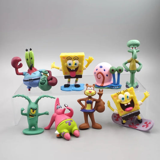 8pcs SpongeBob Cake Decoration Ornaments