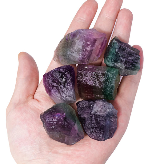 50g/bag Natural Raw Rainbow Fluorite – Rough Crystal Healing Stone Specimen