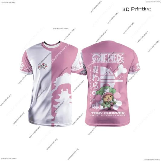 2025 Japanese Anime One Piece Men &amp; Kids 3D Printed Short Sleeve T-shirt
