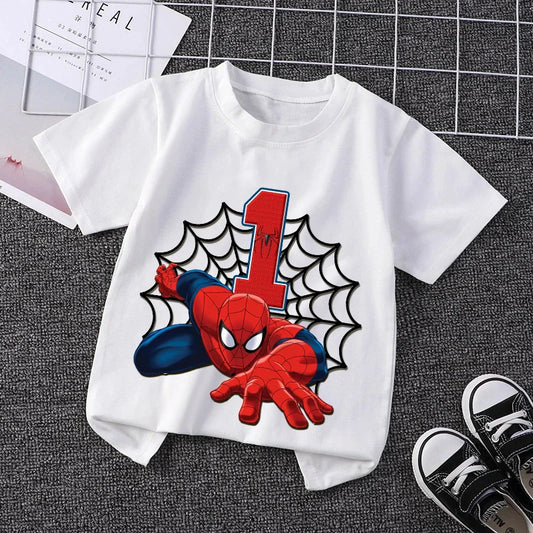 Marvel Spider-Man Birthday Number T-Shirt (1–9)