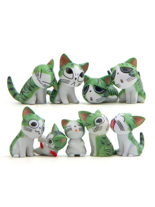 9pcs Set Cute Japanese Cat Figures