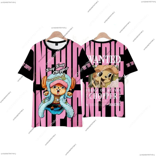2025 One Piece Strawberry Luffy 3D T-Shirt &amp; Kids Theme Set