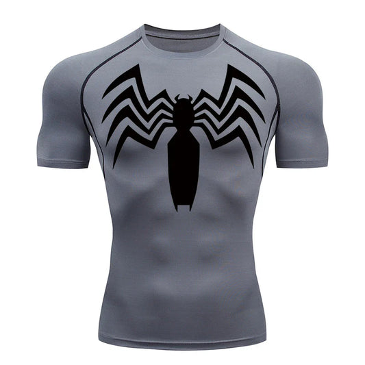 Spider Print Compression Shirt for Men