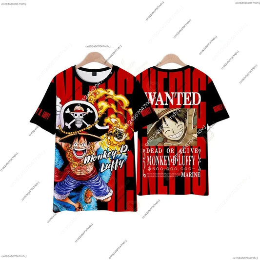 2025 One Piece Strawberry Luffy 3D T-Shirt &amp; Kids Theme Set