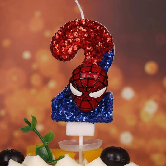 Spider-Man Red Glow Number Candles
