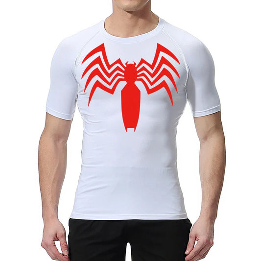 Spider Print Compression Shirt for Men