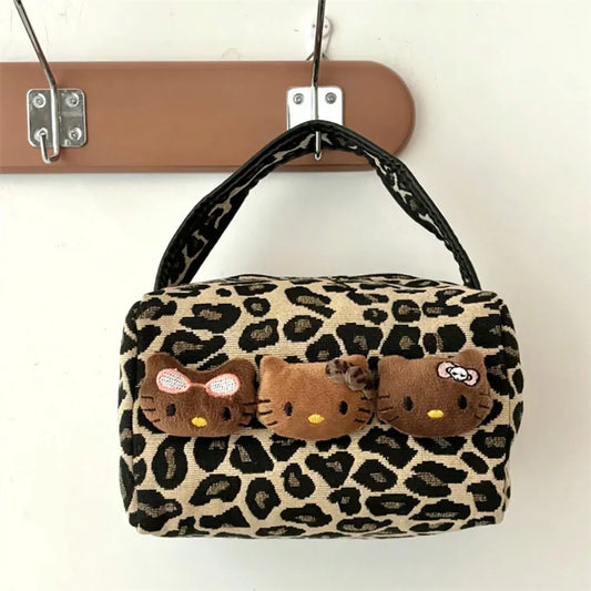 Sanrio Kawaii Hello Kitty Leopard Cosmetic Bag