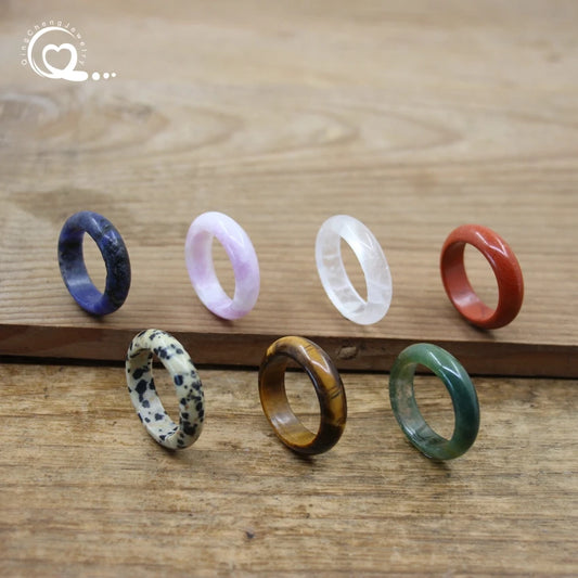Healing Crystal Band Rings