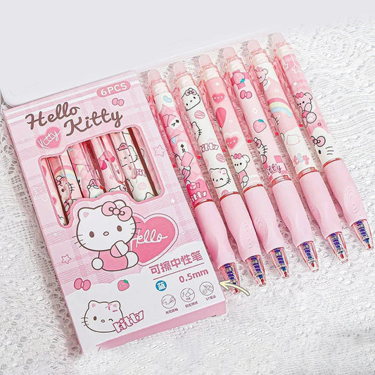 6pcs Sanrio Erasable Gel Pens