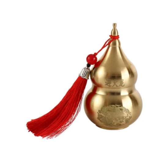 Feng Shui Chinese Brass Wu Lou Gourd