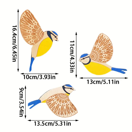 3Pcs Wooden Black Bird Wall Decor – Vintage Gothic Wall Art for Indoor & Outdoor Spaces
