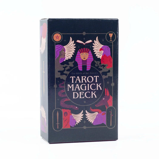 Tarot Magick Deck with Guidebook – 78 Oracle Cards for Divination & Spiritual Insight (10.3 × 6.1 cm)