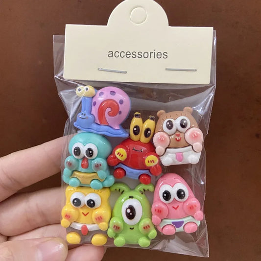 7pcs SpongeBob 3D Resin Stickers