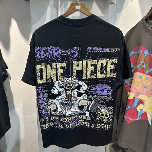 2025 Summer ONE PIECE Cartoon Anime Luffy Printed T-Shirt